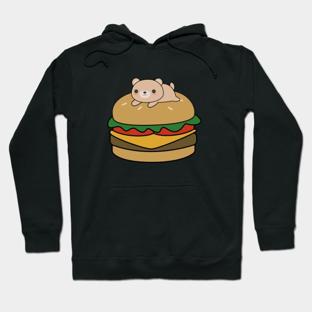 Cute Brown Bear Burger T-Shirt Hoodie by happinessinatee